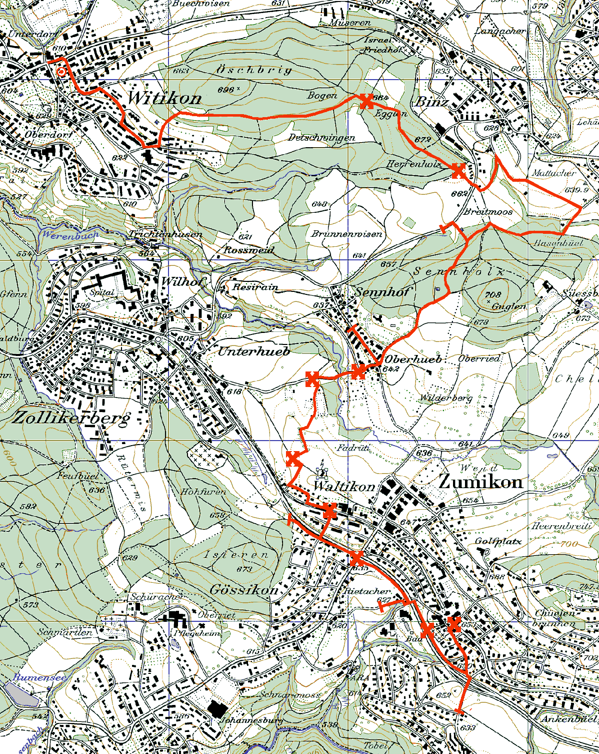 Zumikon to Witikon, 1.5 hours hashing